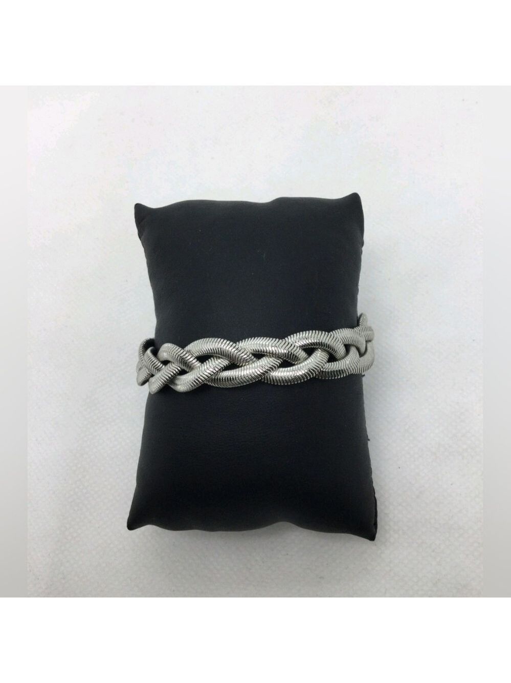 Ann Taylor Silvertone Braided Chain Bracelet NWOT 7"